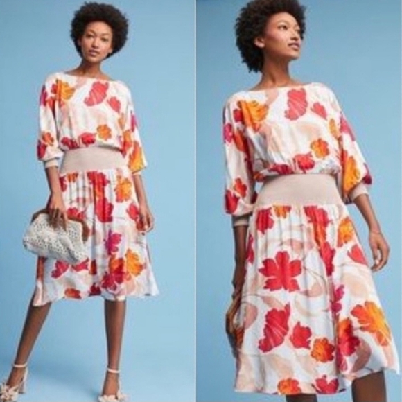 Anthropologie Maeve Gemma Multi Floral Midi Dress - Picture 7 of 9
